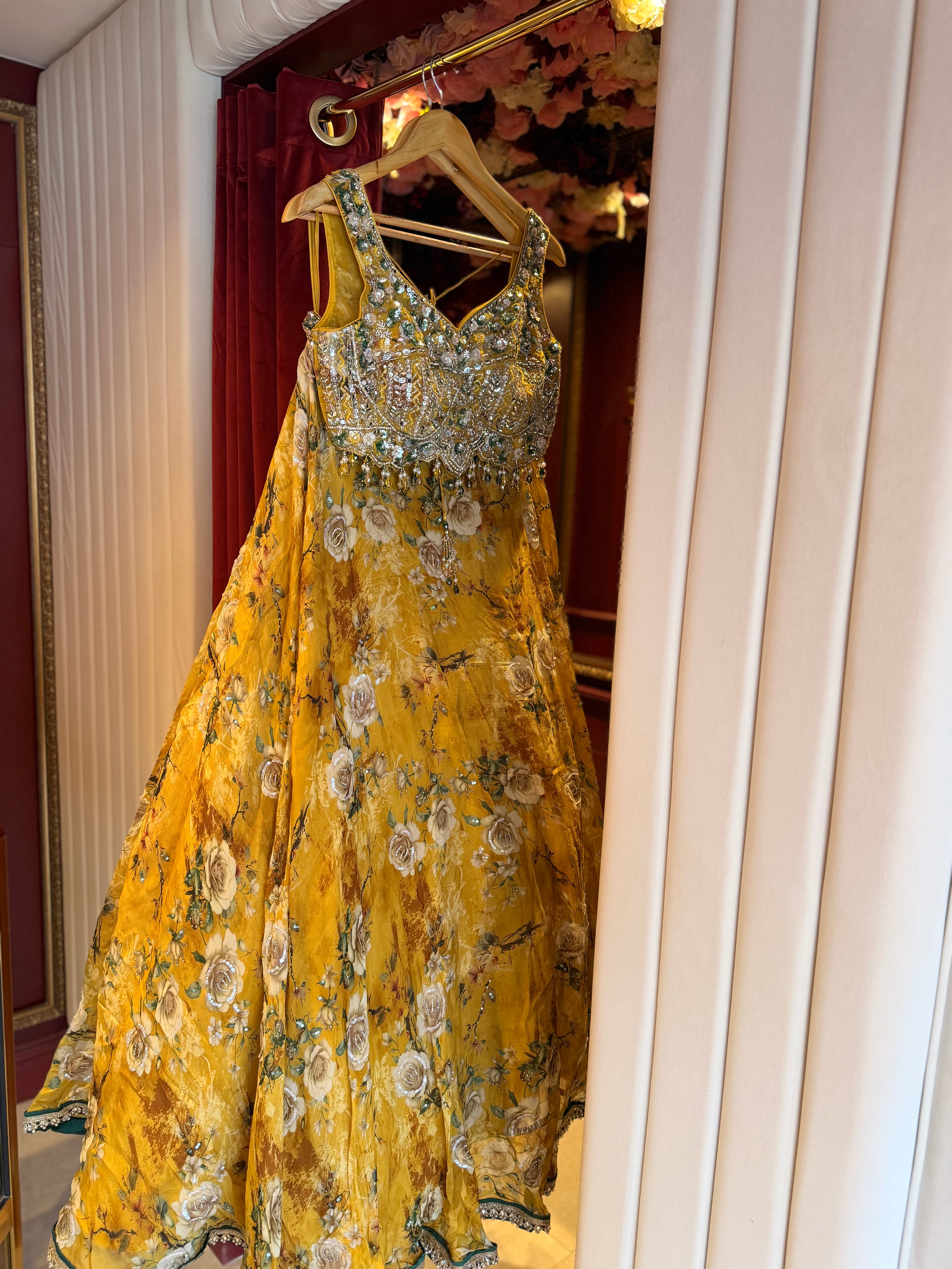 YELLOW FLORAL LEHENGA