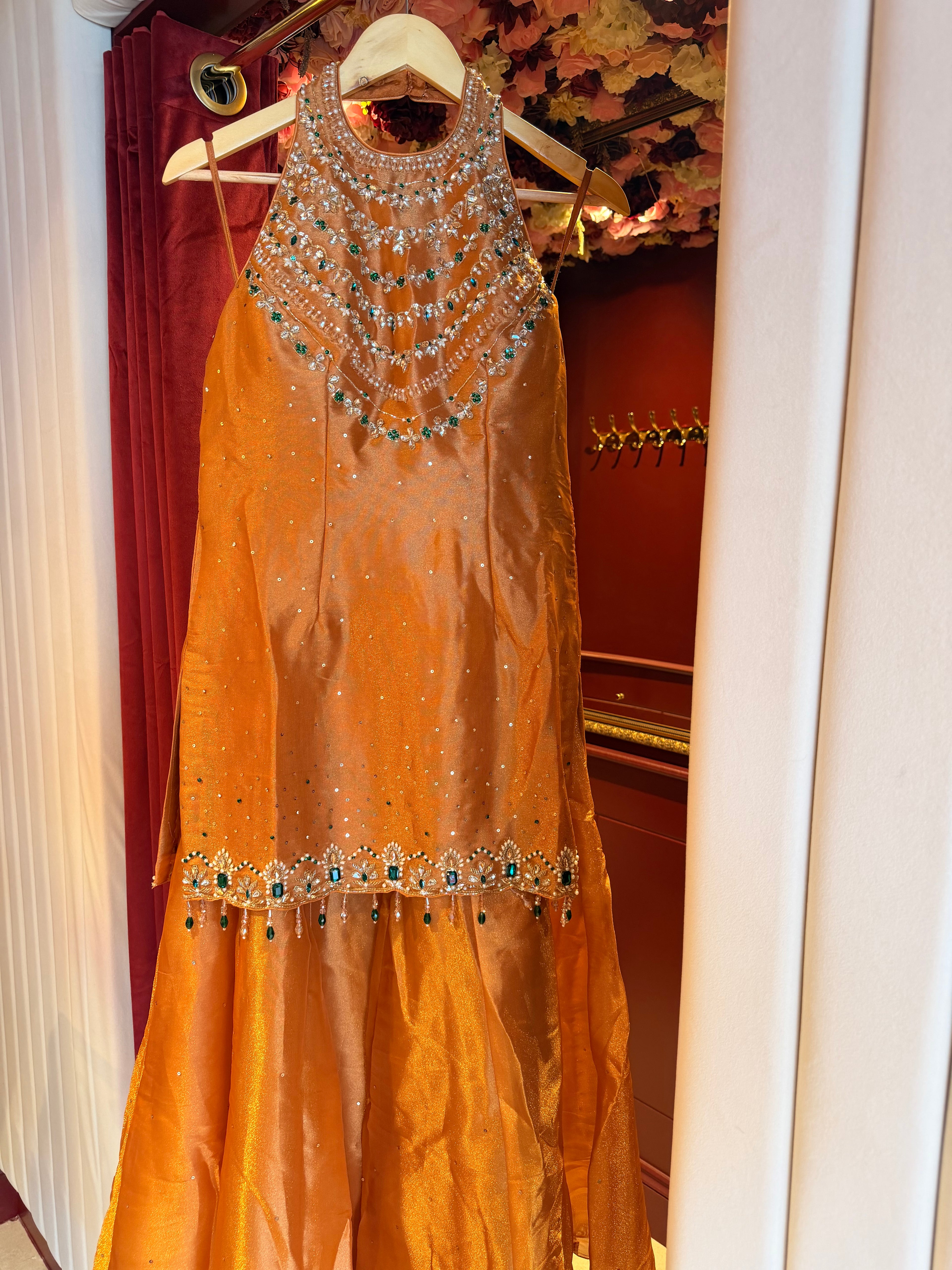 HALTERNECK SHARARA SUIT