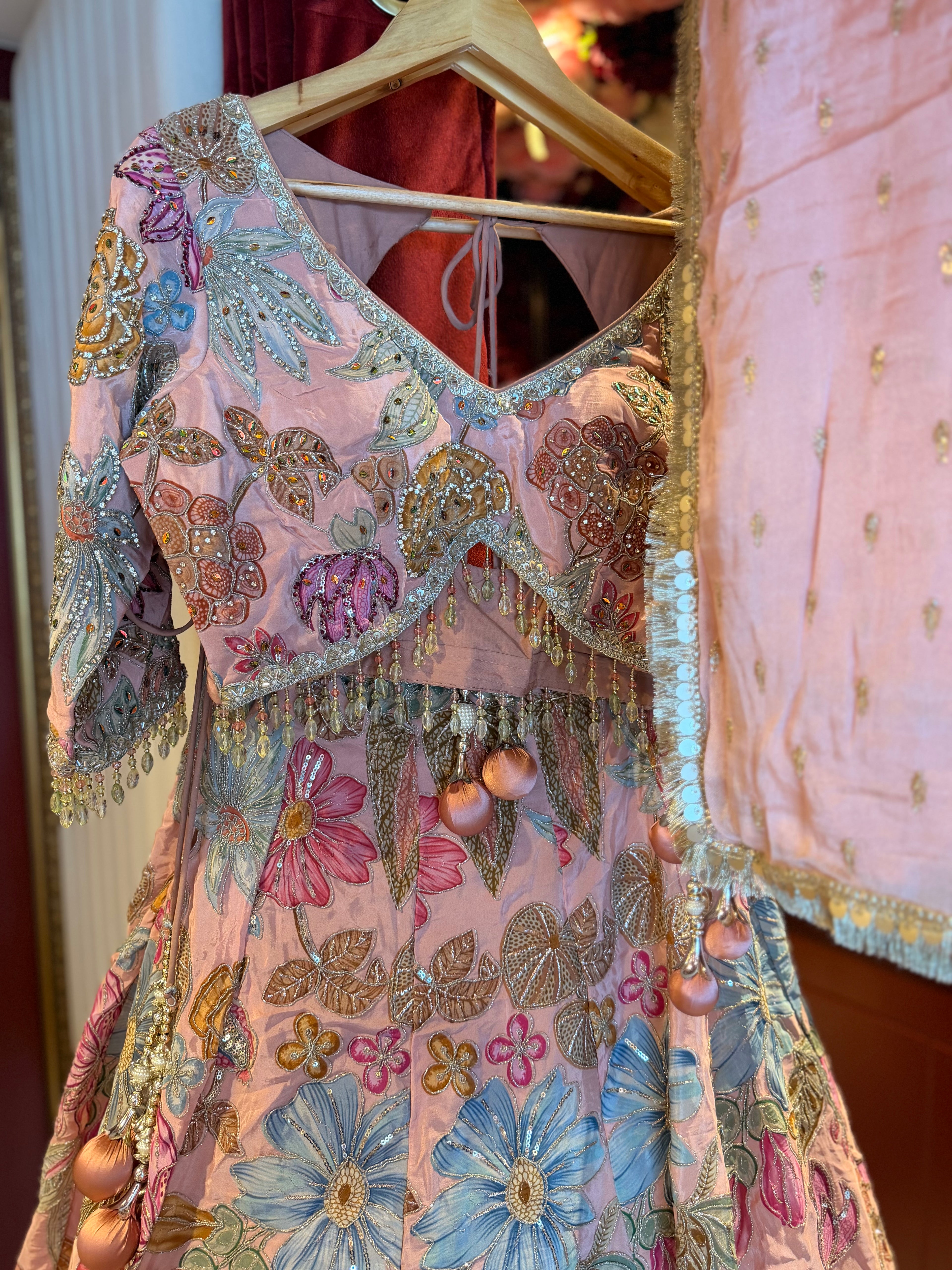 BABY PINK FLORAL LEHENGA