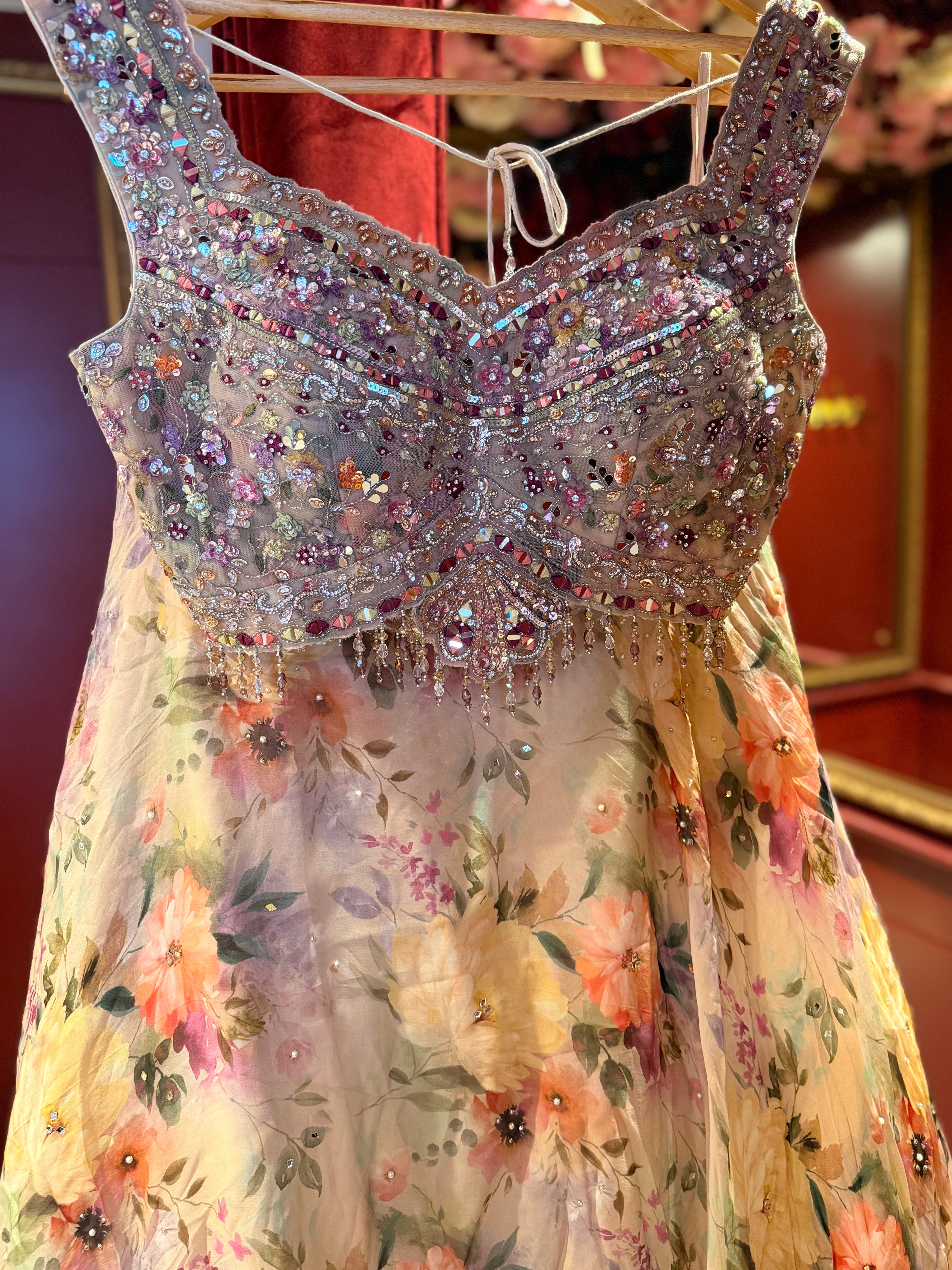 CREAM FLORAL LEHENGA