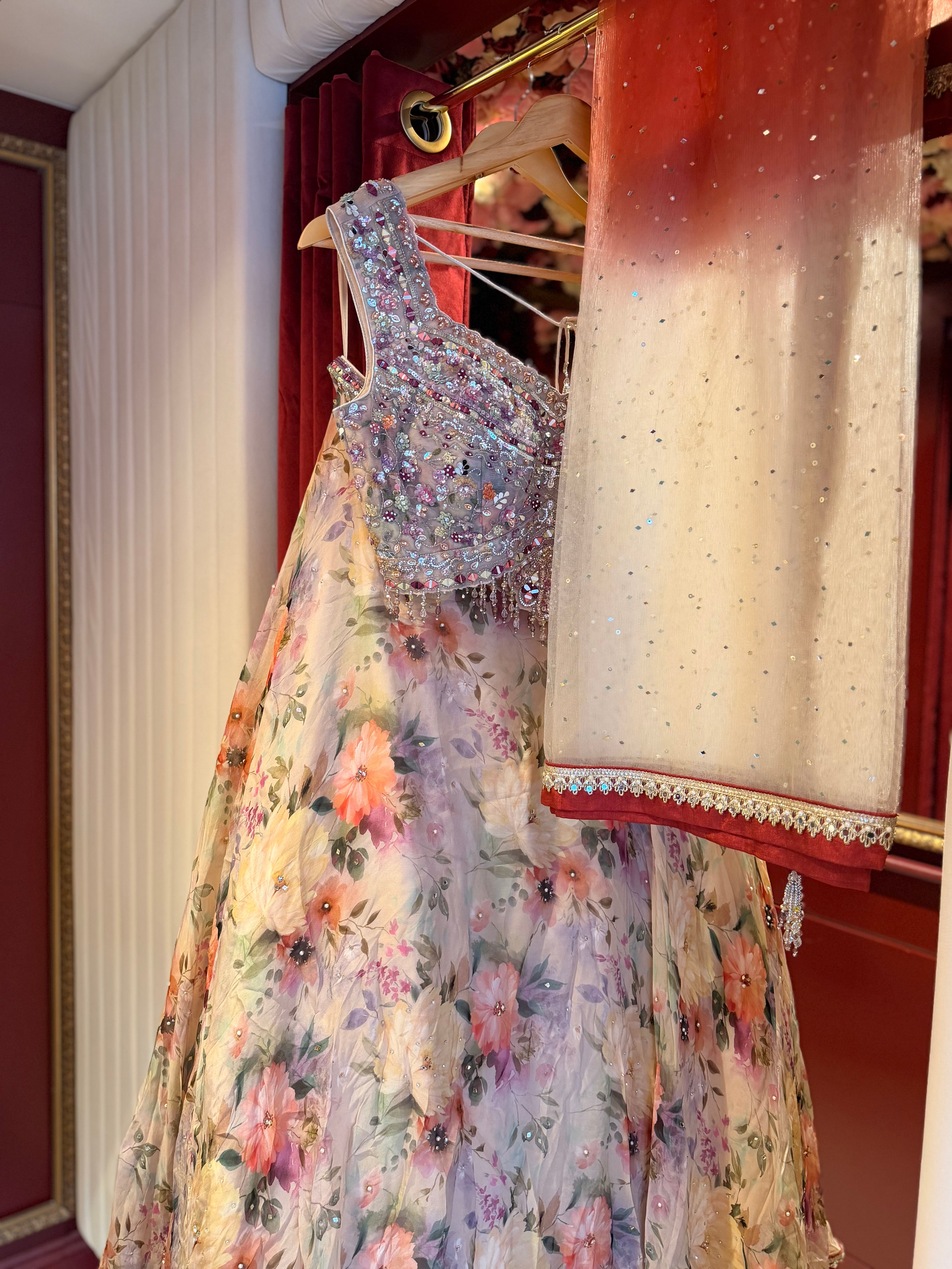 CREAM FLORAL LEHENGA