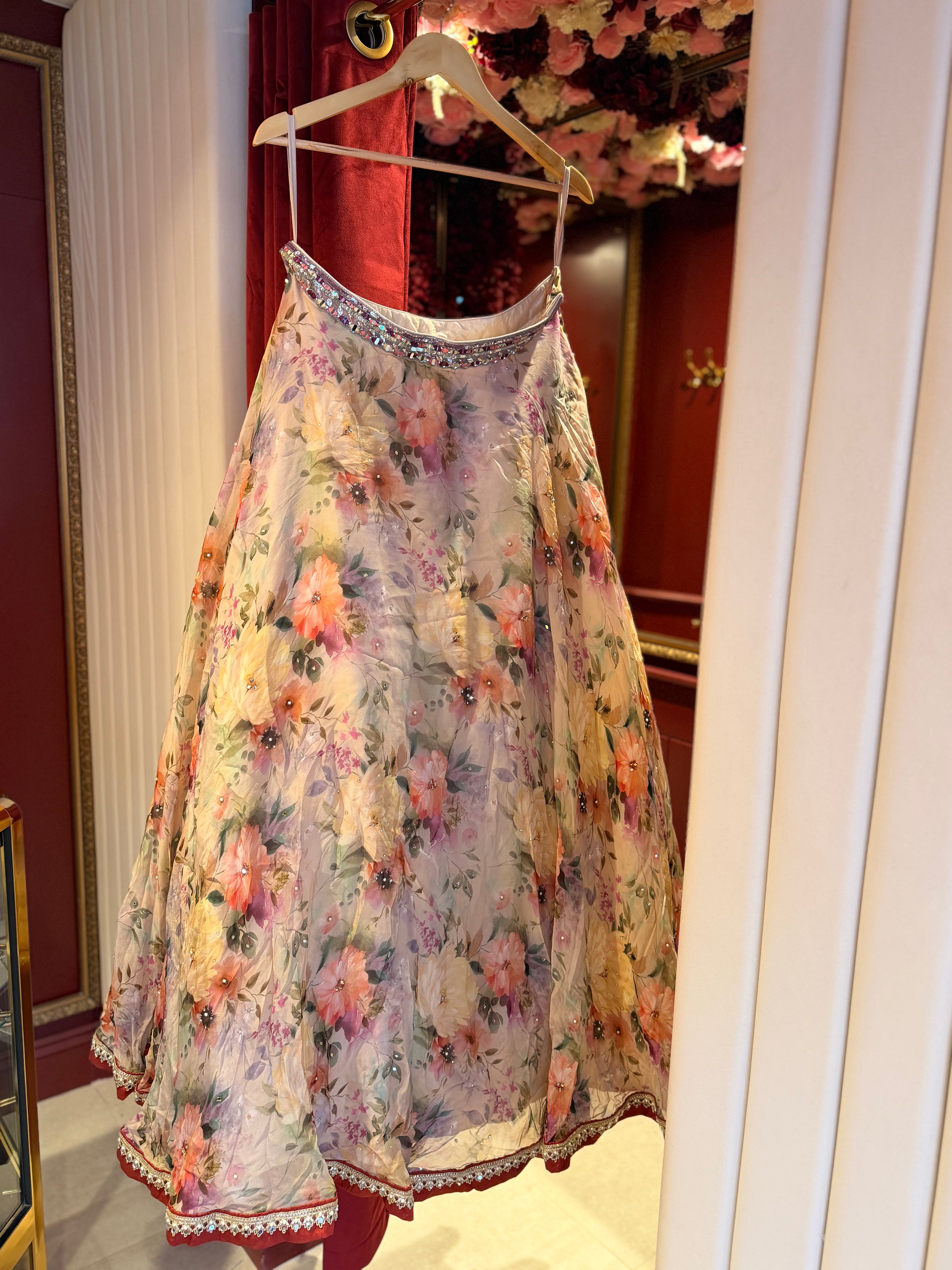 CREAM FLORAL LEHENGA