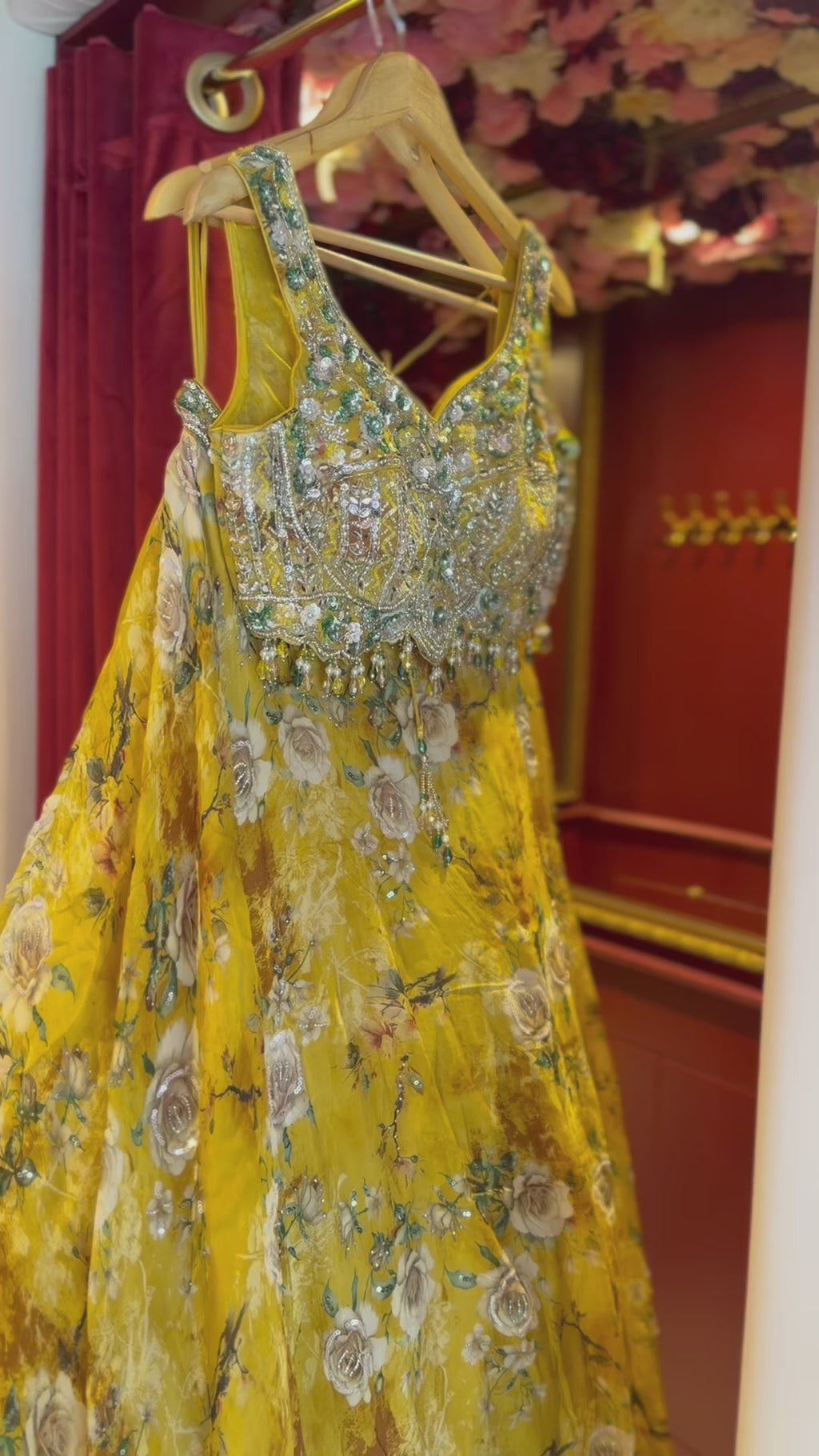YELLOW FLORAL LEHENGA